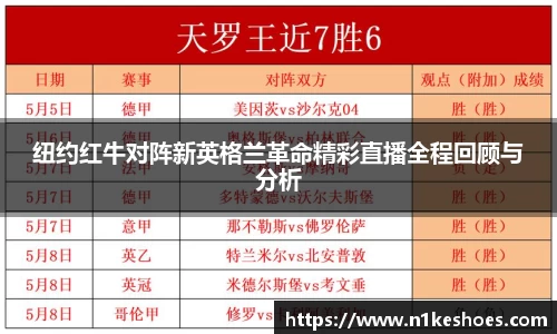 纽约红牛对阵新英格兰革命精彩直播全程回顾与分析